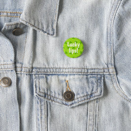 Chapa Redonda De 2,5 Cm Lucky Lips Green Shamrock