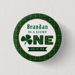 Chapa Redonda De 2,5 Cm Lucky Little Shamrock 1er cumpleaños