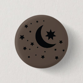 Chapa Redonda De 2,5 Cm luna y estrellas