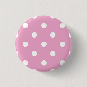 Chapa Redonda De 2,5 Cm Lunares Blancos sobre Rosa
