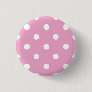 Chapa Redonda De 2,5 Cm Lunares Blancos sobre Rosa
