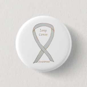 Chapa Redonda De 2,5 Cm Lung Cancer Awareness Ribbon Personalizado Art Pin