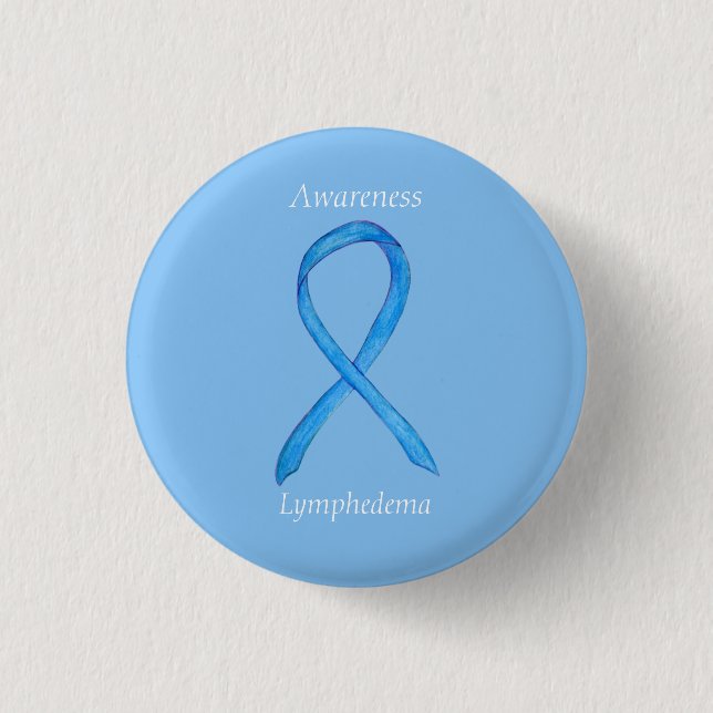 Chapa Redonda De 2,5 Cm Lymphedema Awareness Ribbon Personalizado Art Pin (Anverso)