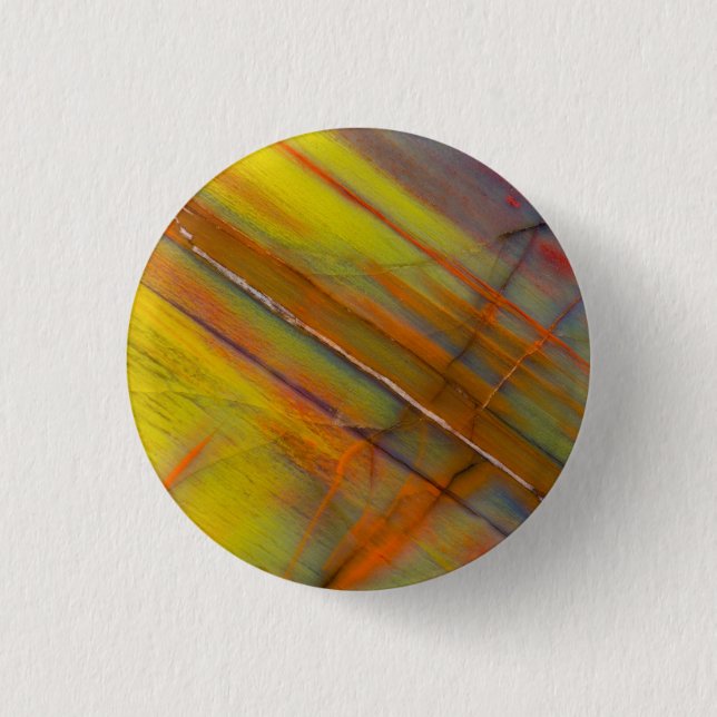 Chapa Redonda De 2,5 Cm Madera petrificada amarilla (Anverso)
