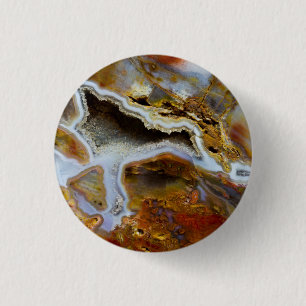 Chapa Redonda De 2,5 Cm Madera Petrificada Con Cristales