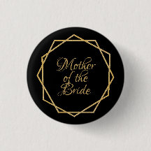 Madre de la Novia Elegante Geométrico Dorado Negro