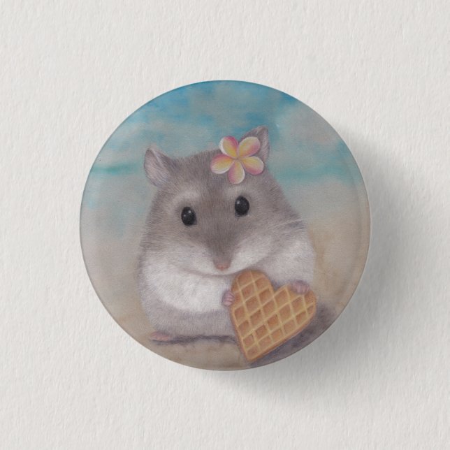 Chapa Redonda De 2,5 Cm Mahalo en la playa (Anverso)