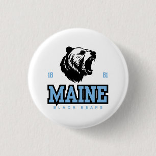 Chapa Redonda De 2,5 Cm Maine Black Bears - Espíritu de béisbol intrépido