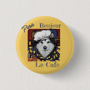 Chapa Redonda De 2,5 Cm Malamute de Alaska