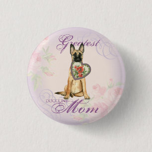 Chapa Redonda De 2,5 Cm Malinois Heart Mom