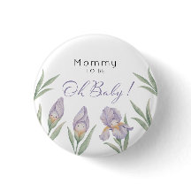 Mamá a ser Acuarela Floral Iris Púrpura Lavanda