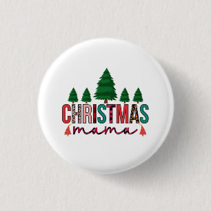 Chapa Redonda De 2,5 Cm Mamá Navidad