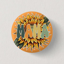 Chapa Redonda De 2,5 Cm MAMA Sunflower