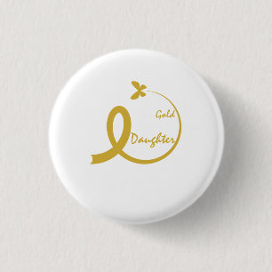 Chapa Redonda De 2,5 Cm Mamá, Yo Uso Oro Para Mi Hija Cáncer Infantil A