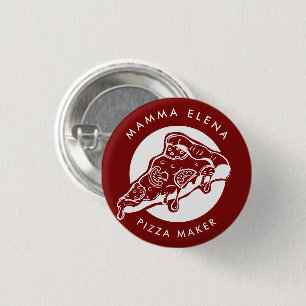 Chapa Redonda De 2,5 Cm MAMMA Nombre personalizado Pizza Maker Madre