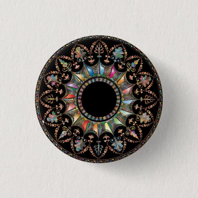 Chapa Redonda De 2,5 Cm Mandala (Anverso)