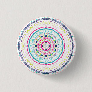 Chapa Redonda De 2,5 Cm mandala colorido
