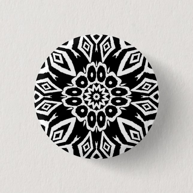 Chapa Redonda De 2,5 Cm Mandala de Medianoche (Anverso)