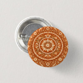 Chapa Redonda De 2,5 Cm Mándala Floral de Terracota