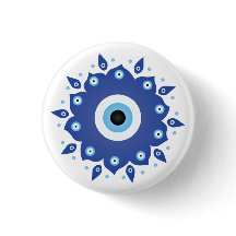 Mandala griega malvado Ojo Azul Blanco