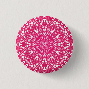 Chapa Redonda De 2,5 Cm Mandala viva magenta