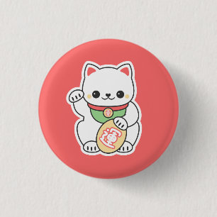 Chapa Redonda De 2,5 Cm Maneki lindo Neko