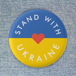Chapa Redonda De 2,5 Cm Manifestación ucraniana contra la guerra