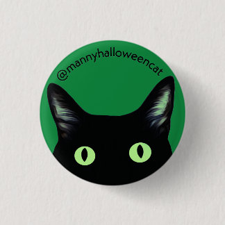 Chapa Redonda De 2,5 Cm Manny Halloween Cat Button