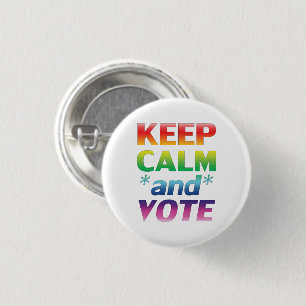 Chapa Redonda De 2,5 Cm "mantengan la calma y voten" Orgullo arco iris lgb