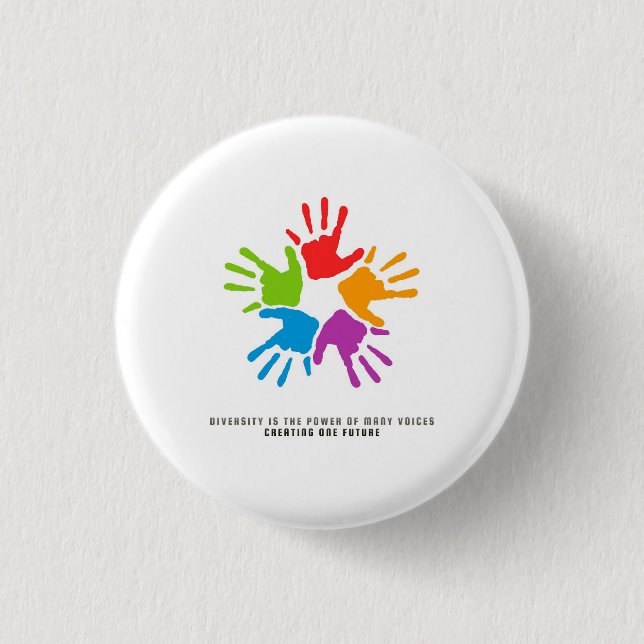Chapa Redonda De 2,5 Cm Many Hands, One Future – diversity design (Anverso)