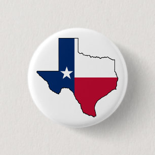 Chapa Redonda De 2,5 Cm Mapa de bandera del estado de Texas