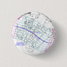 Chapa Redonda De 2,5 Cm Mapa del eclipse solar total de 2027