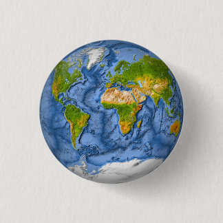 Chapa Redonda De 2,5 Cm Mapa del mundo en un círculo