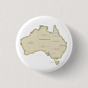 Chapa Redonda De 2,5 Cm Mapa ilustrado de Australia