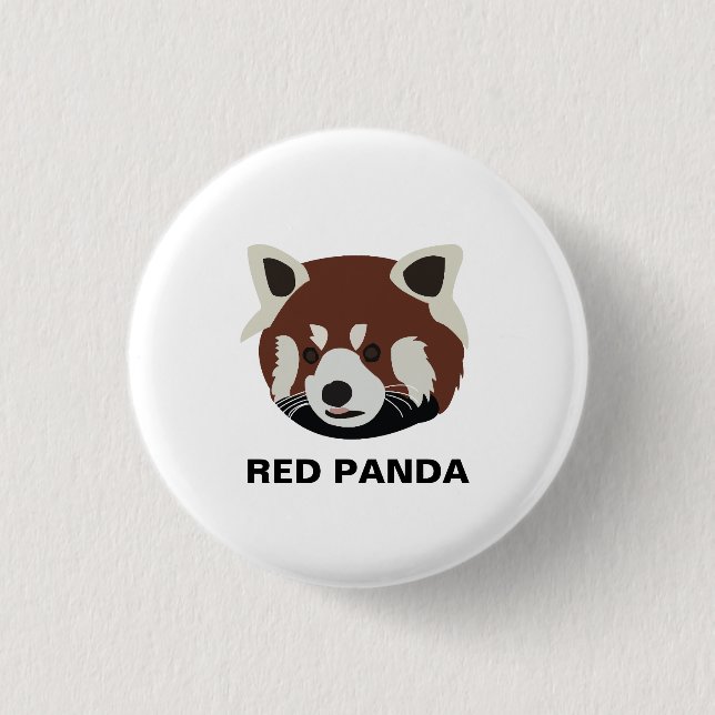 Chapa Redonda De 2,5 Cm Mapache Panda Rojo Mapache  (Anverso)