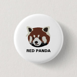 Chapa Redonda De 2,5 Cm Mapache Panda Rojo Mapache