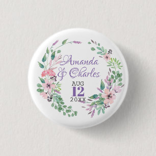 Chapa Redonda De 2,5 Cm Marco floral colorido