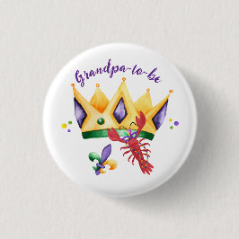 Chapa Redonda De 2,5 Cm Mardi Gras King Crown Grandpa-to-be