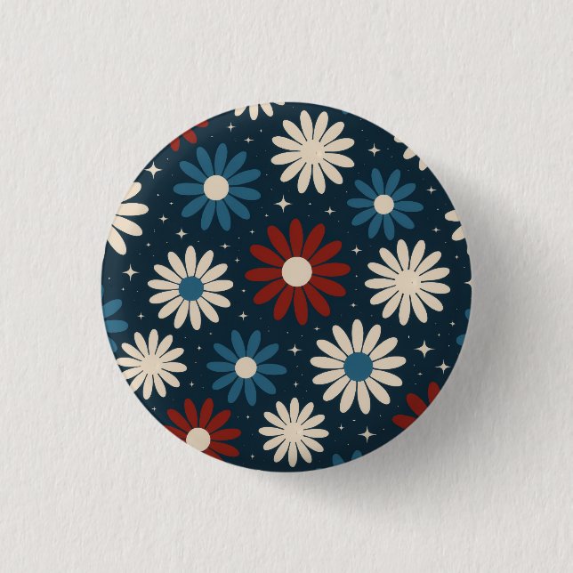 Chapa Redonda De 2,5 Cm Margaritas Americanas (Anverso)
