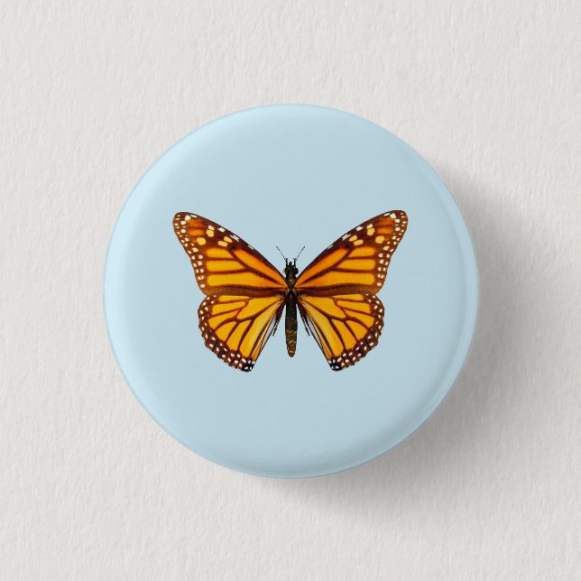 Chapa Redonda De 2,5 Cm Mariposa Monarca (Anverso)