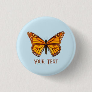 Chapa Redonda De 2,5 Cm Mariposa Monarca Personalizada