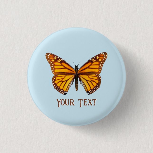 Chapa Redonda De 2,5 Cm Mariposa Monarca Personalizada (Anverso)