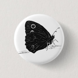 Chapa Redonda De 2,5 Cm Mariposa Monocromo