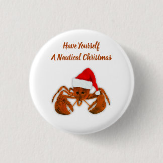 Chapa Redonda De 2,5 Cm Maritime Santa Lobster