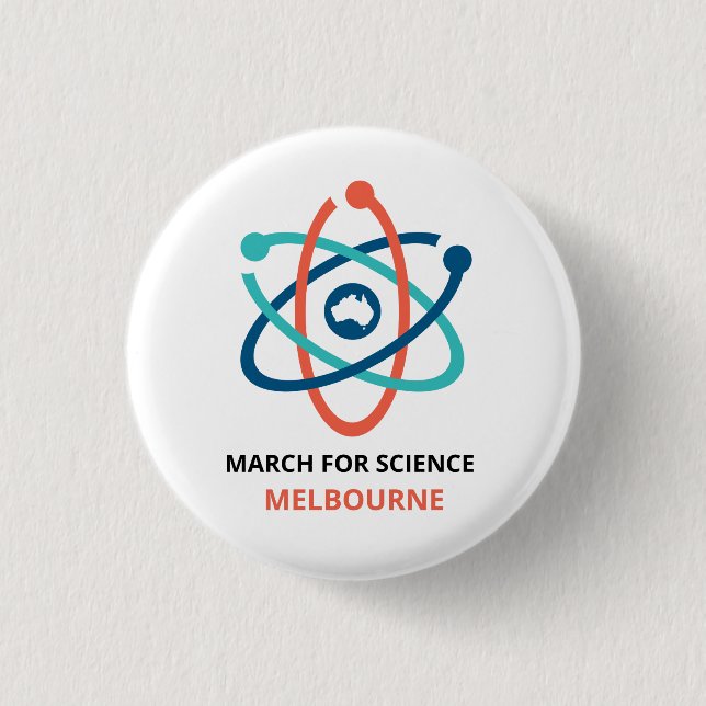 Chapa Redonda De 2,5 Cm Marzo para la ciencia - Melbourne - (Anverso)
