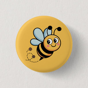 Chapa Redonda De 2,5 Cm Mascota de abeja apta para niños con rastro de pun