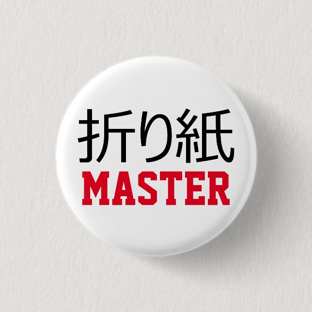 Chapa Redonda De 2,5 Cm Master de Origami (折 り 紙) (Anverso)