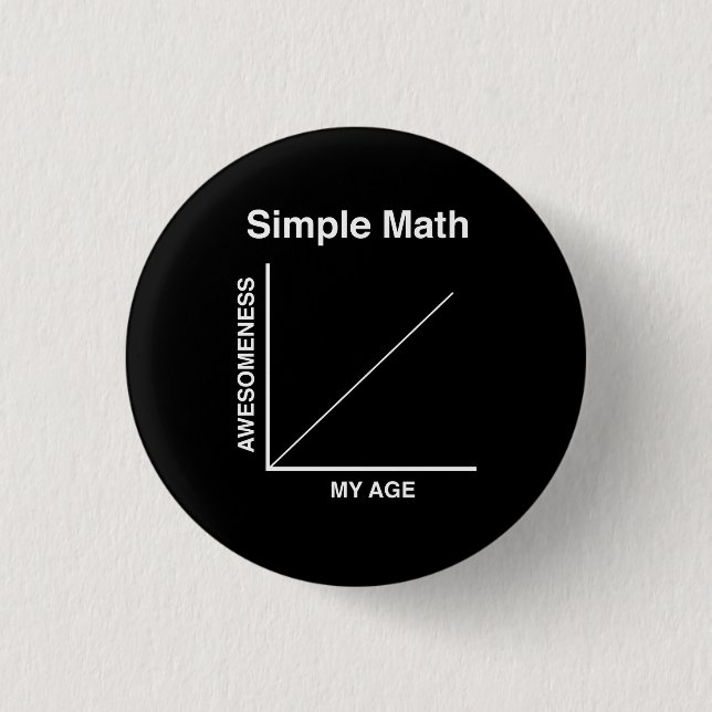 Chapa Redonda De 2,5 Cm Matemáticas simple (Anverso)