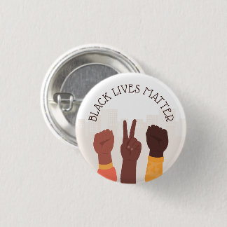 Chapa Redonda De 2,5 Cm Materia de vidas negras - Texto Personalizado