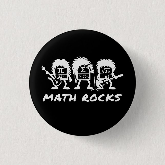 Chapa Redonda De 2,5 Cm Math Rocks Academic Rock Band Humor (Anverso)